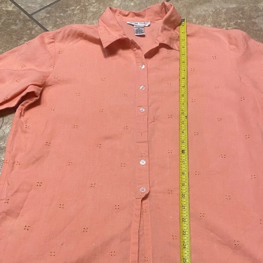 Chelsea Studio Medium Linen-Cotton Blend Top in Peach - Picture 5 of 14